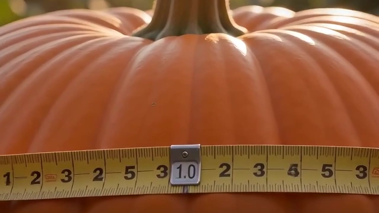 Calabaza gigante con cinta de medir