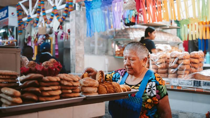 Puesto de un mercado mexicano